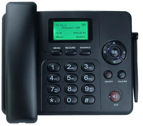 Pgkog Telefono Cordless, Telefono Fisso con Sim, Dual Sim Standby, più Lingue, Recitazione, Adatto per L'uso Dell'ufficio E della Casa
