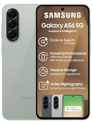 SAMSUNG Galaxy A56 5G Ai (for Tmobile Mint Tello & Global) (256GB + 12GB) Version Latina Unlocked SM-A566E/DS 6.6 120Hz 50MP Triple (Awesome Olive SM-A566EZGDTPA)