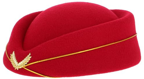 Toddmomy Stewardessenmütze Aus Filz Flugbegleitermütze Halloweenmütze Cosplay-kostüm Damen-flugmütze Stewardessenkostümmütze Verstellbar Für Bühnenauftritte Mottopartys
