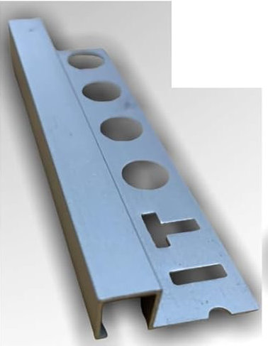 PROFILO PER PIASTRELLE JOLLY ALLUMINIO LUCIDO SATINATO MM.10 12 H 2.50MT MATTONELLE (Lucido, H10mm 2,5ml QUADRATO)