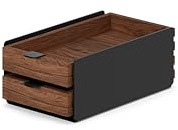 Oakywood Tiroir Modulaire Petit Format – Organisateur de Bureau en Bois Massif avec Tiroirs – Rangement Compact pour Documents et Fournitures – pour Bureau à Domicile – Noyer Noir – Duel