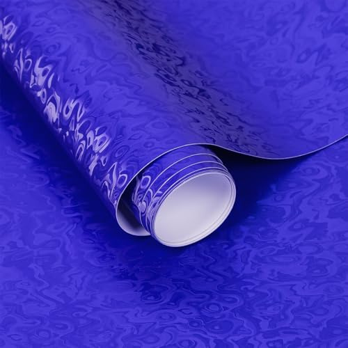 Forged Carbon Fiber Vinyl Wrap, Foneso 3D Cosmic Ghost Textured Auto Car Sticker Decal Film Sheet DIY Vehicle Paint Changing Wrap Featuring Air Release Technology (Blue, 1ft x 5ft)