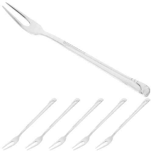 LABRIMP 6piezas Tenedores De Acero Inoxidable Para Fruta Unidades Tenedores Pequeños Reutilizables Para Postres y Fiestas