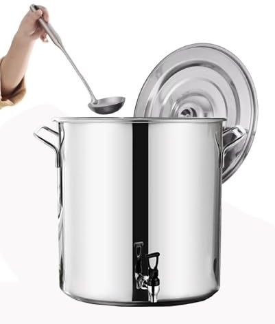 Stainless Steel Stock Pot with Lid and Handle, Heavy-Duty Large Cooking Pot for Soup, Stew, Pasta – Ideal for Commercial and Home Use (20L)