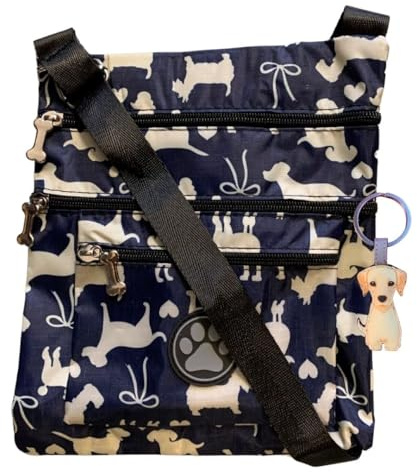 Letterbox Dog Lover Gift Set – Dog Walking Bag & Leather Dog Keyring (Labrador, Boxer, Terrier, Dalmation) | Poop Bag Dispenser | Ribbon Tied with Blank Kraft Tag | (Labrador)