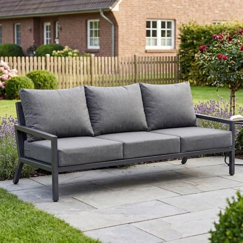 BRAST Gartenlounge-Set Aluminium Adria | viele Varianten & Module | bis zu 5 Personen | Sofa Sessel Tisch | korrosionsfrei wetterfest | Loungemöbel Essgruppe Gartenmöbel | Loungesofa 3-Sitzer