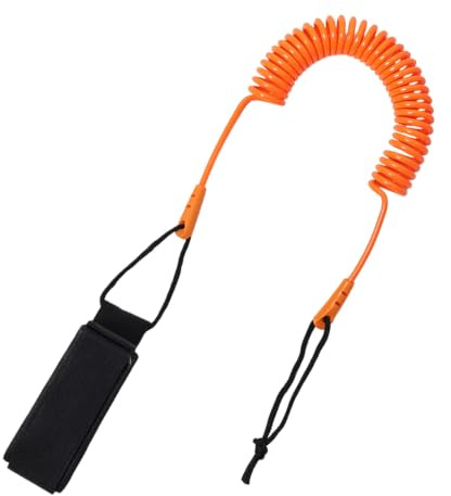 Leash Paddle 10ft, Laisse de Sécurité Surf 3m, Cordon de Surf 5mm pour Stand Up Paddle, Kayak et Planche de Surf, Accessoire Nautique Robuste - Orange