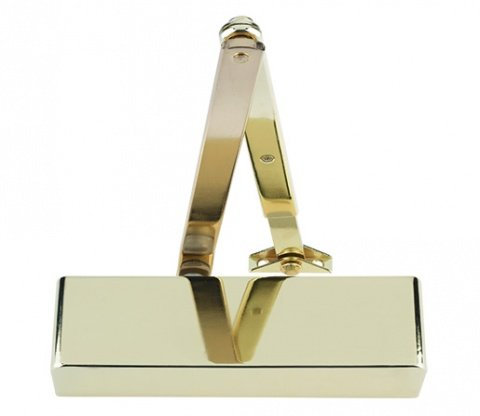 Zoo ZDC0024PB Brass Finish Size 2-4 Door Closer Radiused Cover