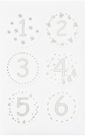 Hobbyfun Sticker Adventszahlen 1-24, silber