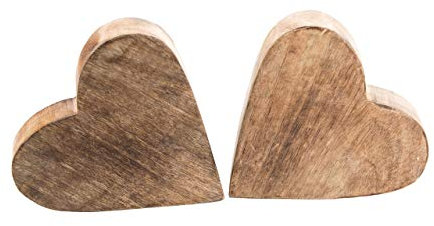 Logbuch-Verlag 2 Herzen Holz massiv 20 cm Holzherzen zum Hinstellen Deko Hochzeit Geschenk Jahrestag Liebe