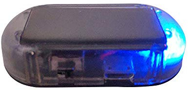 XUPHINX Alarme de Voiture Lumière LED Avertissement de sécurité Solaire Système factice Anti-vol Flash Lampe Clignotante Bleu