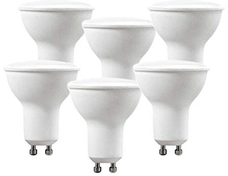 Lampada Led GU10 5W 220V 400 Lumen, Angolo 110 Gradi,Diffusore Opale (6 Pezzi, Bianco Neutro 4000k)