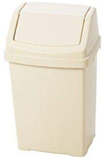 Optimal Products Plastic Swing Bin 50 15 25 8 Litre Home/Office/Kitchen Rubbish Waste Dustbin Trash Swing Lid Bin (Cream/Calico, 8l Litre)