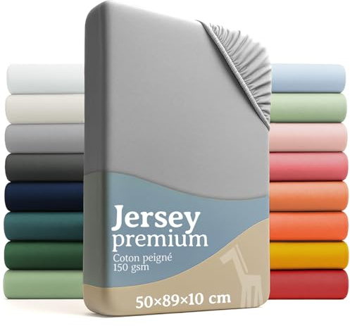 Laleni Premium Spannbettlaken, 50x89cm, für Babybett & Kinderbett, 100% Baumwolle, Oeko-TEX Zertifiziert, 2er Set, Grau