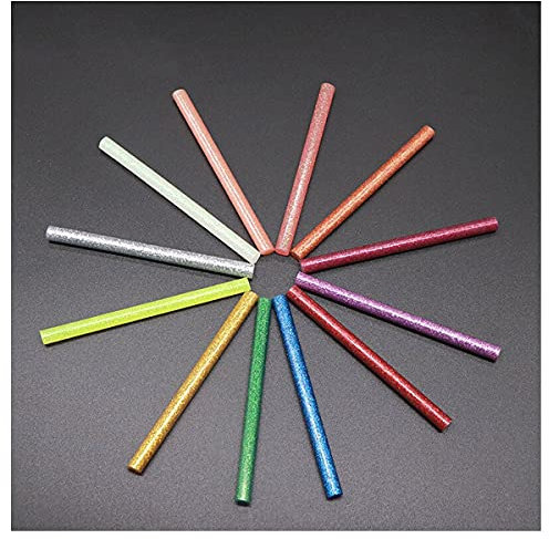 ZTBH Heißklebestifte 120 Teile/los Bunte Klebstoffpistolen, Glitter Heißer Klebstoff, Für Kleber Gun Handwerk 7mm Heißkleber Waffe Stick Klebestift Schmelzen