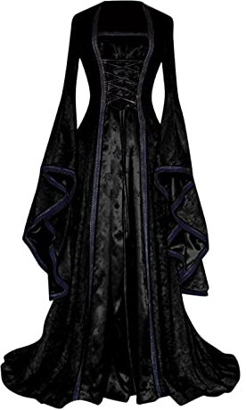 Mllkcao Halloween Kostüm Damen Mittelalter Kleid Cosplay Outfits Schnürkleid Faschingskostüme Prinzessin Maxikleider