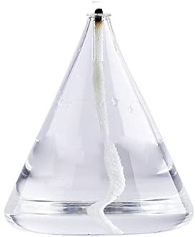 perfk Moderna Lampada Ad Olio in Vetro Riutilizzabile Supporto Trasparente Lampada a Olio in Vetro Non Profumato Candele per Candele per Olio, Cono