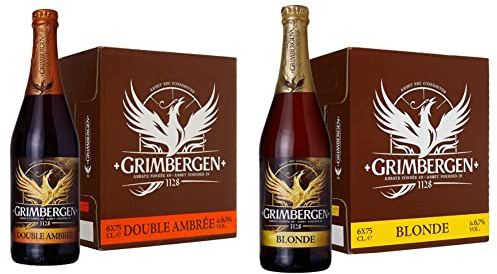 Grimbergen Birra Double Ambree (Abbazia) & nbsp;- 6 bottiglie da 750 ml & Birra Blonde (Abbazia) & nbsp;- 6 bottiglie da 750 ml