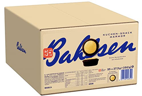 Bahlsen Kuchen-Snack Marmor, Großpackung mit 55 Dessertpackungen à 27,5 g, einzeln verpackte Marmorkuchen (1 x 1,51 kg)