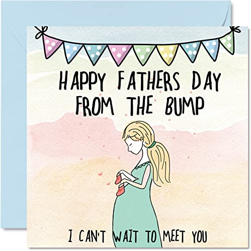 Stuff4 Special Fathers Day from Bump Dad To Be – Herzliche Vatertagskarte für Papa von Frau Freundin Partner, 145 mm x 145 mm, schöne Vatertags-Grußkarten, Geschenk für Papa