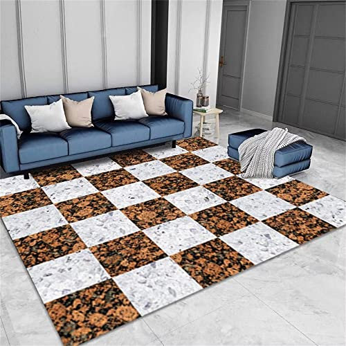Kunsen Carpet Bedroom Einfache Geometrie Wohnzimmer Eingang kurzflor Teppich braun Flickenteppich Gamer teppich200X300CM
