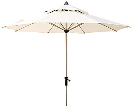Umbrellas Outdoor Beige Large Parasol 2.7 m 2.55 m Used for Outdoor Garden Swimming Pool Balcony Terrace Not Including Base (B Style Double Top)