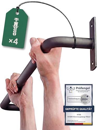 KFA8 Klimmzugstange Wand - Platzsparende Pull Up Bar aus Holz zur festen Wandmontage - stilvolles Design und hohe Bewegungsfreiheit - Calisthenics Equipment für Zuhause - inkl. Dübel und Schrauben