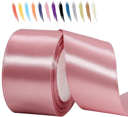 Altrosa 50mm Satinband 23 Meter, Polyesterband, verschönern Sie Ihre Bastelarbeiten und Feiern, ideal für Geschenkverpackungen, Dekorationen, Hochzeitsautoband, Bänder zum Basteln