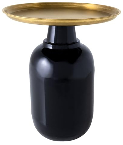 Riess Ambiente Beistelltisch ELEGANCIA 40cm - schwarz Gold - Eisen | hochwertig, langlebig, 30 kg Belastbarkeit, Eyecatcher, massive Verarbeitung, Eisengestell