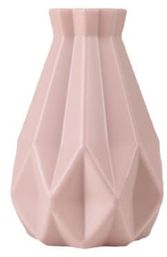 Keramik Look Kunststoff Vase Geometrische kreative unregelmäßige Desktop Ornamente Container für Wohnzimmer, Schlafzimmer, Esszimmer, Arbeitszimmer, Büro, Konferenzraum, Hochzeit Ort (Rosa)