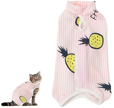 1 Traje de recuperación profesional para heridas abdominales o enfermedades de la piel, traje de recuperación de cirugía de gato Suave, Alternativa Collar Isabelino Gatos (S)