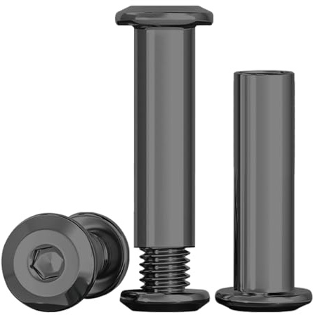 Drenky Hülsenschrauben M8 x 25mm, Verbindungsschrauben Schwarz Edelstahl A2 V2A Möbelschrauben 10 Stück (10 x Möbelschrauben, 10 x Hülsenmutter) Verbindungsschraube M8 für Möbeln, Schränken, Holzbret