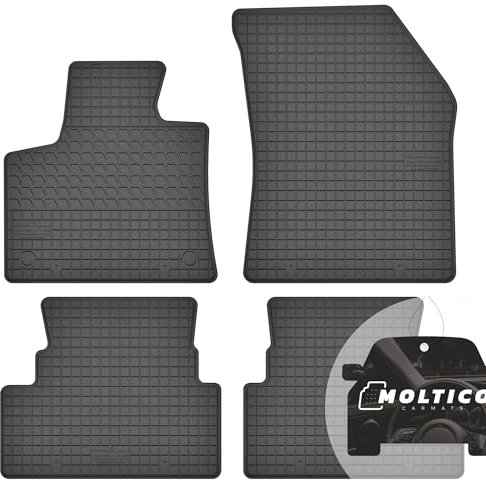 moto-MOLTICO Gummimatten Auto, 4-teiliges Set, Allwetter Gummi Fußmatten, Antirutsch & Wasserfest Autoteppiche - passend für Peugeot 3008 II (2016-2024) Opel Grandland X (2017-2024)