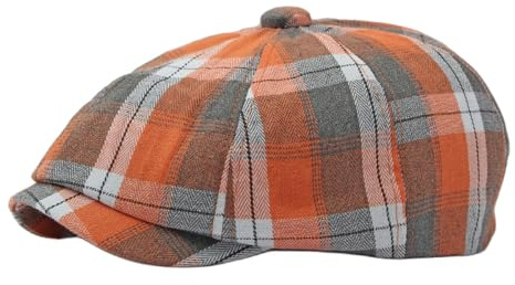 Barett Cap Herren Damen Baker Boy Hat - 8 Panel Retro Plaid Baskenmütze Schiebermütze Schirmmütze Newsboy Flat Caps Gatsby Hat Ivy Irish Cap