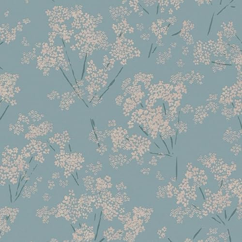 Profhome Papier peint accents métalliques 395485-GU papier peint intissé (TNT) bleu beige bleu-turquoise 0,53 m x 10,05 m / 5,33 m2