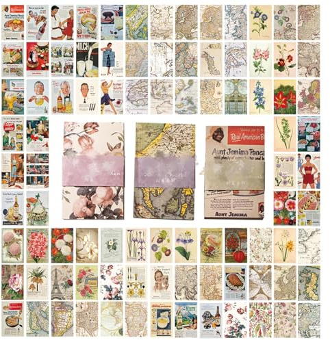 VNHATY 180 cartes postales littéraires rétro poster décoration murale rurale poster collage plantes affiche parade de voyage décoration adaptée pour dortoir indépendant décoration artistique