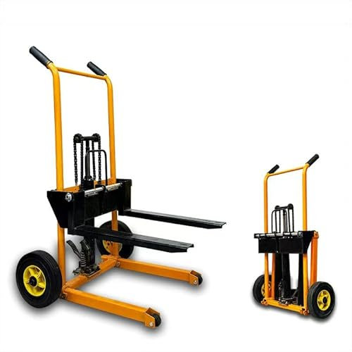 Empileur de treuil pliable – Capacité de 204,1 kg – Transpalette avec roues pivotantes et hauteur de levage de 33 degrés pour un levage et un transport lourds