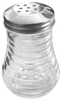 7oz/200ml Sugar Shakers Glass Ribbed Multihole Lid Chilli & Herbs Condiment Dispensers Large Holes Salt & Pepper (Set of 2)