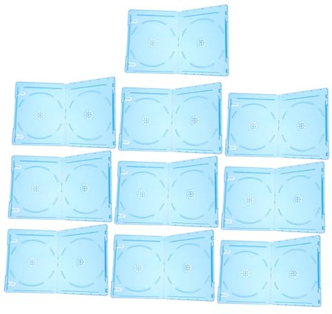 CIYODO 10pcs Plastic Cd Storage Boxes Translucent DVD Cases Insertable Cover Cd and DVD Disc Holder Compact Storage