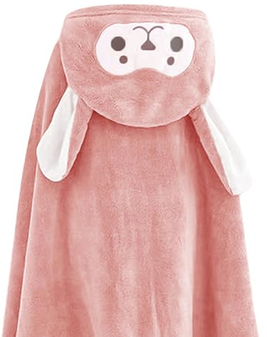 Baby-Kapuzenhandtuch, weiches hypoallergenes Badetuch für Neugeborene und Kleinkinder, Pink