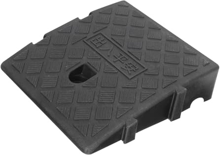 Ciieeo Alfombrilla de Rampa de Plástico Portátil Ranuras para Tornillos para Fijación, Cojín de Rampa Negro Adecuado para Umbrales y Bordillos en Exteriores