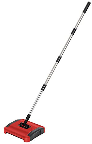 XuQiZZpp Escoba barredora de alfombras, cepillo de limpieza giratorio eficiente, máquina barredora manual para el hogar, escoba barredora de suelo