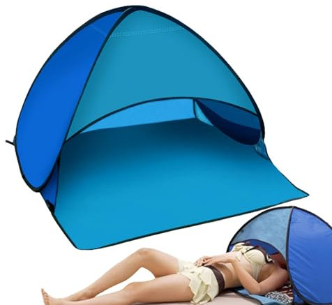 Shade Tents – Automatic Sun Shelter, Windproof Beach Canopy | Pop-Up Mini Shade Tent, Portable Camping Cover, Picnic Sunshade, Outdoor Privacy Shelter, Travel Shade Pavilion with Phone Stand