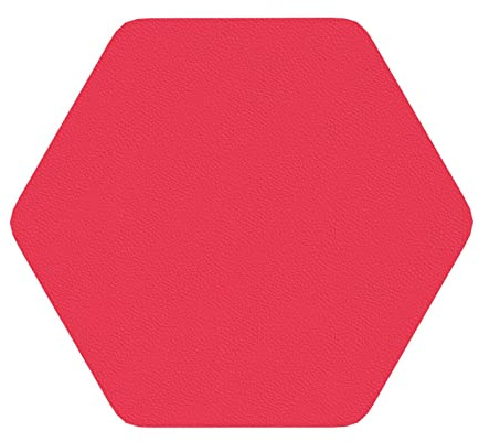 Begonia Red Leather Coasters Set Of 6 For Drinks,Full Width Printing Non Slip Tabletop Protection Coasters (Multiple Shapes)