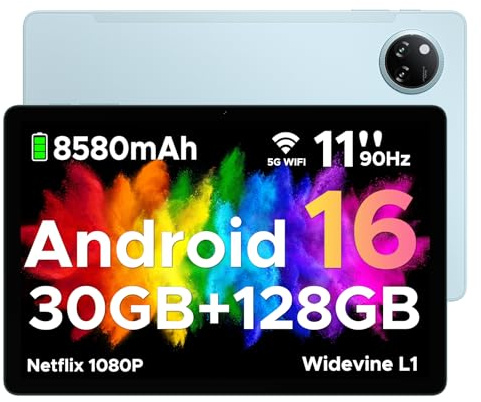 DOOGEE Tab A9 Pro+ Android 16 Tablet 11 Zoll 30GB RAM +128GB ROM (2TB TF) Unisoc T7200 Octa Core Tablets PC, 8580mAh Gaming Tablet Android,13MP+5MP/WiFi 5/WidevineL1/ GPS/Face ID/OTG