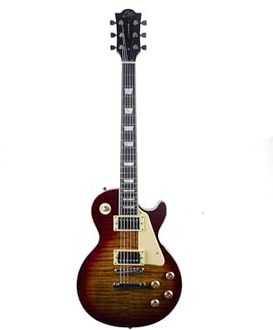 EKO GUITARS - Chitarra Elettrica LS-300, Corpo in Pioppo, Manico in Acero, Tastiera in Resina Eko WPC, 2 Pickup Humbucker, Ponte Tune-O-Matic, 22 Tasti, Scala Standard, Colore Cherry Sunburst