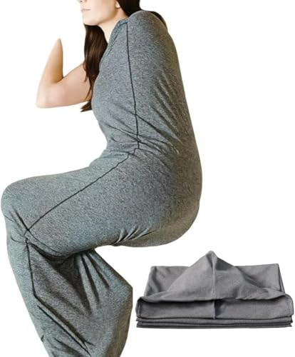EHOTER Couverture rafraîchissante avec câlin - Thérapie par pression - Sac de couchage de compression ultra léger pour soulager le stress et l'anxiété - Tissu extensible pour enfants, adolescents et