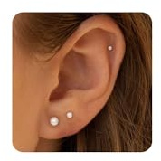 SLOONG 3 Paar Perlen Ohrstecker Gold für Damen Mädchen Hypoallergen Perlenohrringe Ohrstecker Süße Schraubverschluss Ohrringe Set Gold Schmuck Damen Geschenk Mädchen 4 5 6 7 8 9 10 Jahre