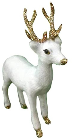 Milisten Miniature Realistic Wild Deer Model for Artificial Animal Figurine for Christmas Decoration and Imaginative Play Small Reindeer Desktop Ornament Gift
