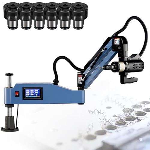SHENGSHIYU Filettatrice per Tubi Portata 1000mm + Motore Servo 600W per Officine Industriali,Braccio Orientabile 360°per officine Meccaniche,Stampi,Imballaggi E Autoriparazioni‌ M3～M12